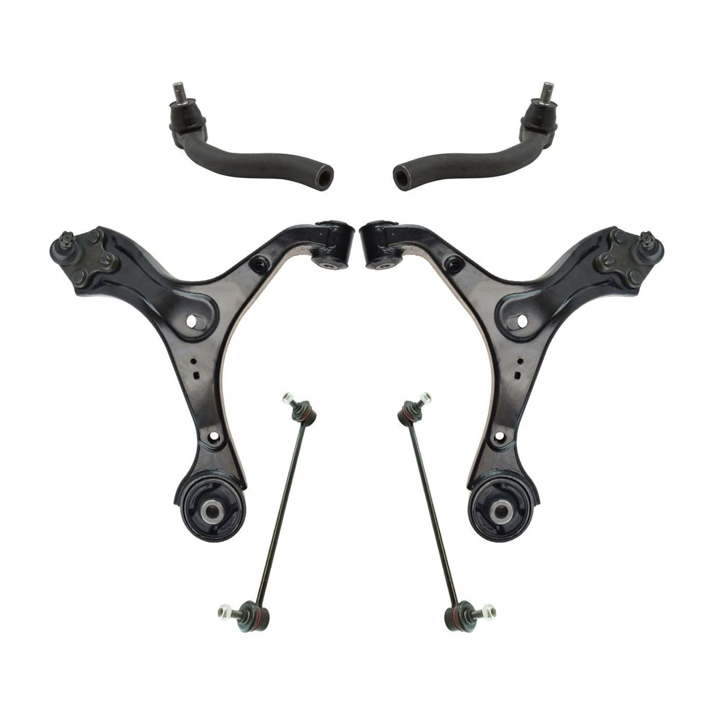 6pc Suspension Kit Lower Control Arms W/ Ball Joints Sway Bar Links Tie Rods