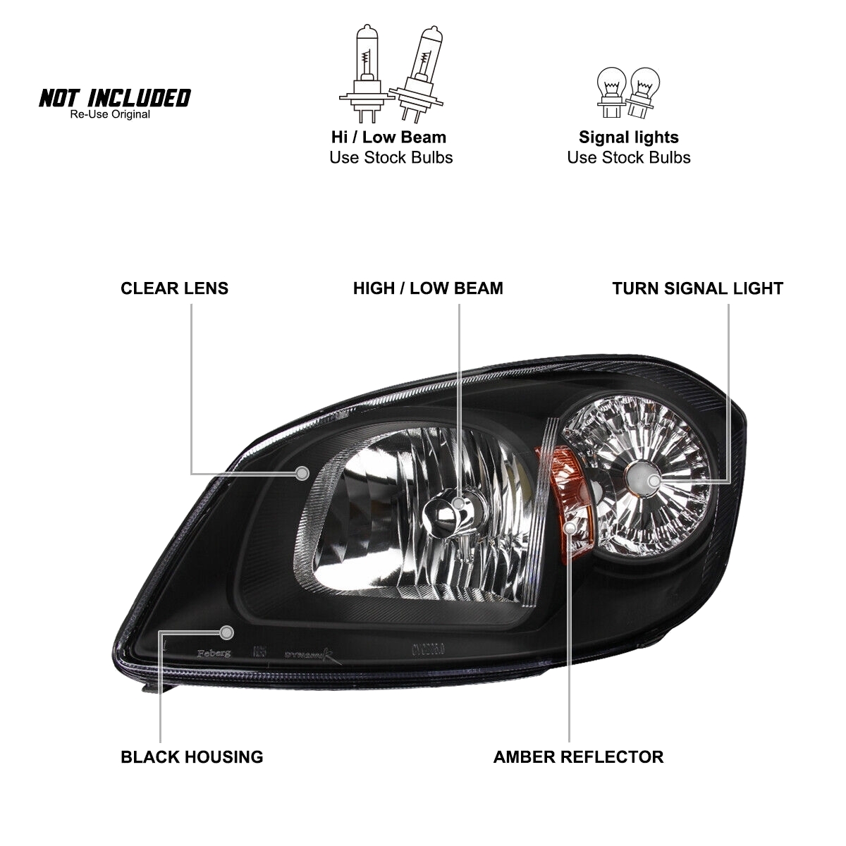 Black Headlights Lamp