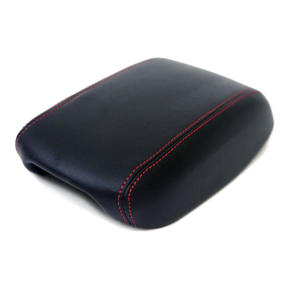 Center Console Armrest Leather Synthetic Cover For Dodge Dart 13-16 Red Stitch