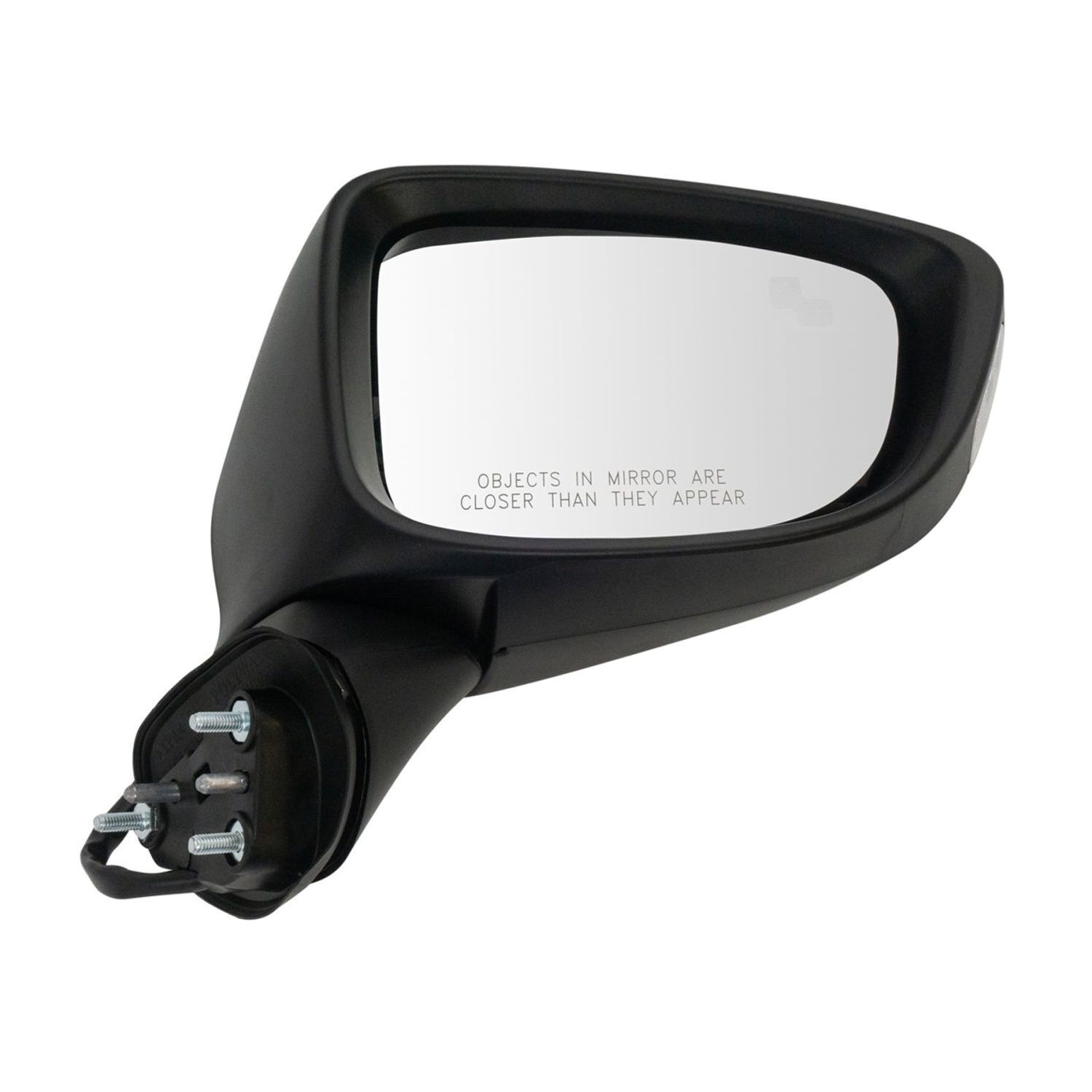 For 6 Mirror Power Heated Turn Signal Blind Spot Detection Smooth Black Right
