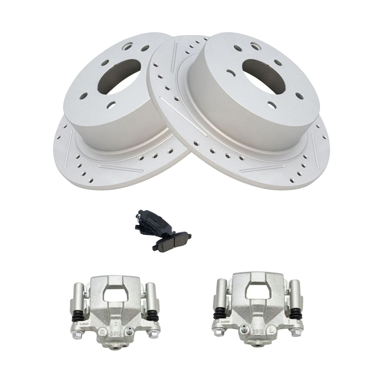 Rear Ceramic Pad For 13-18 Nissan Altima Advance Coated Rotor & Calipers Kit W/