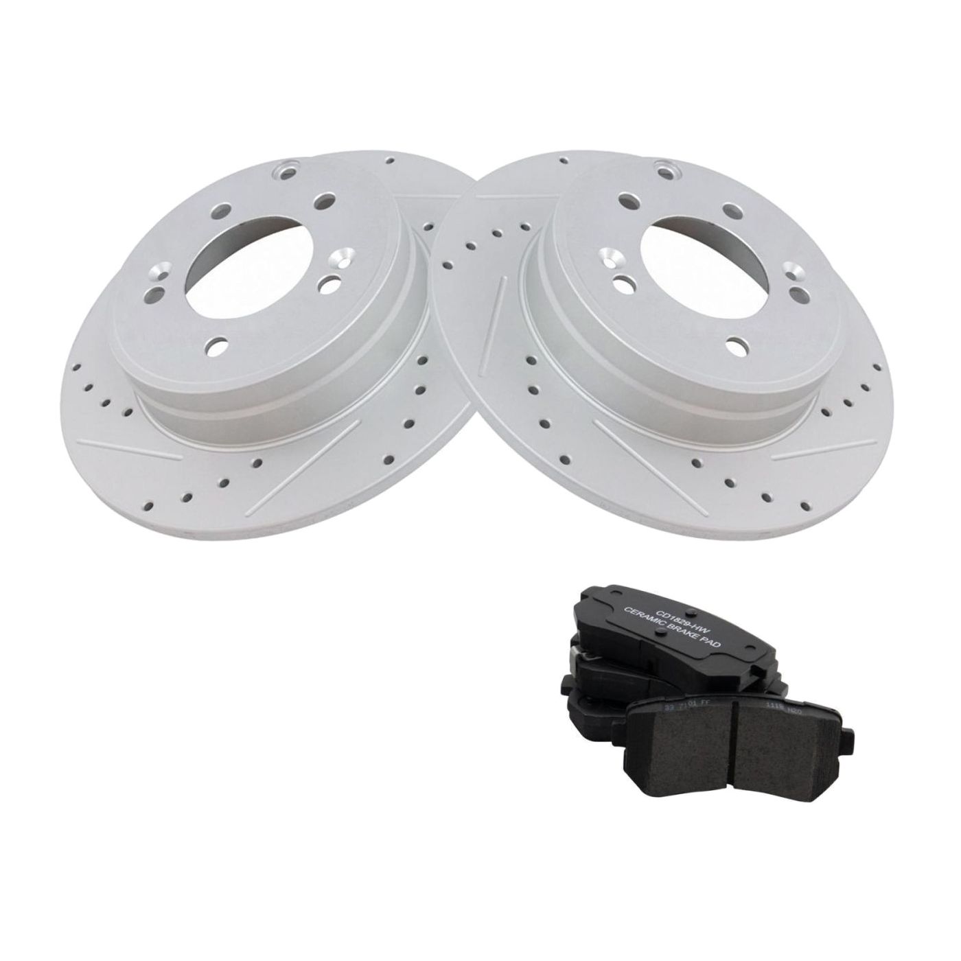 For 16-17 Sonata Hybrid Limited Sedan Rear Posi Ceramic Brake Pad & Rotor Kit