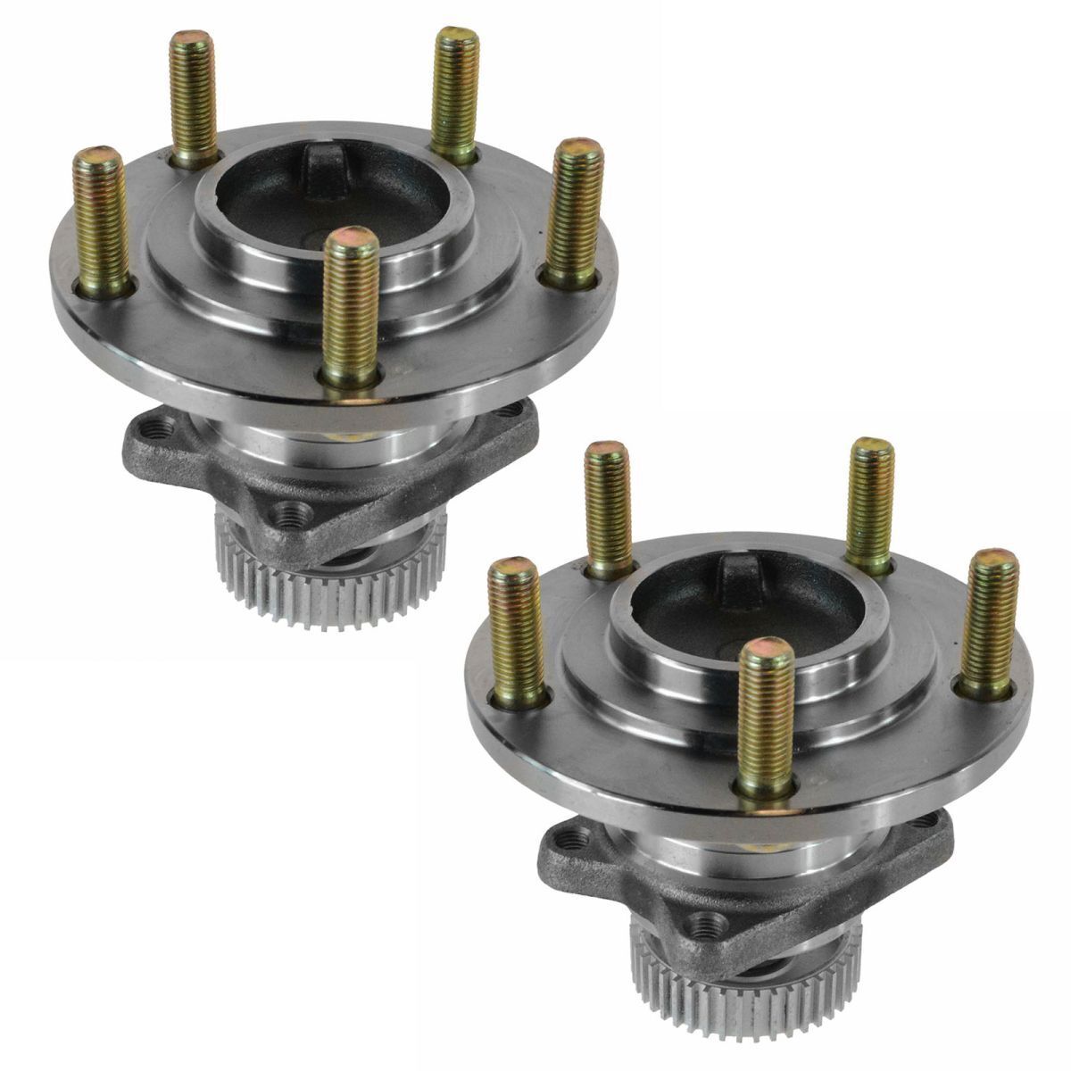 Rear Wheel Hubs & Bearings Pair Set Of 2 NEW For Chrysler Mitsubishi 2WD W/ ABS