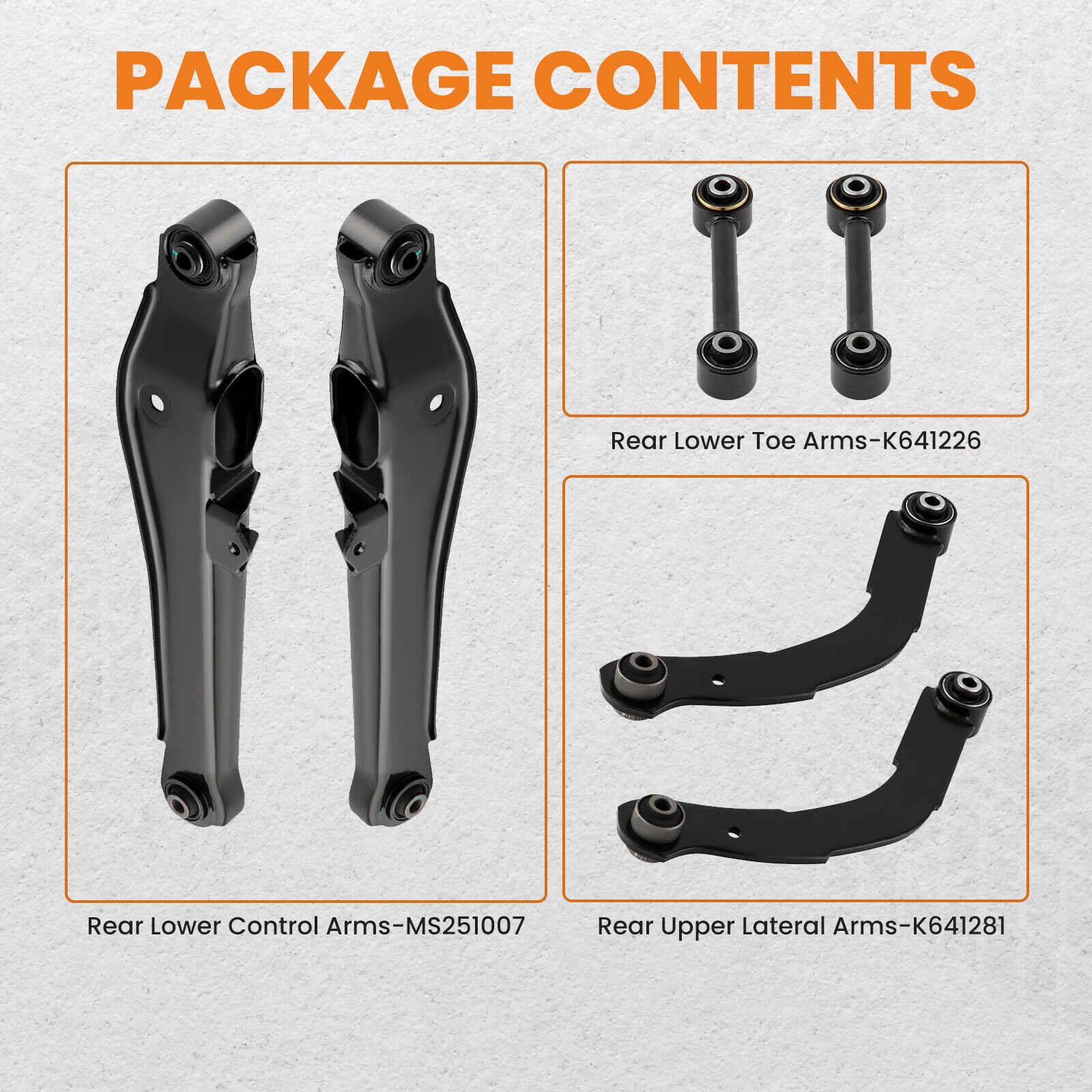 6pcs Rear Upper Lower Control Arms Lateral Toe Arms For Jeep Patriot 2007-2017