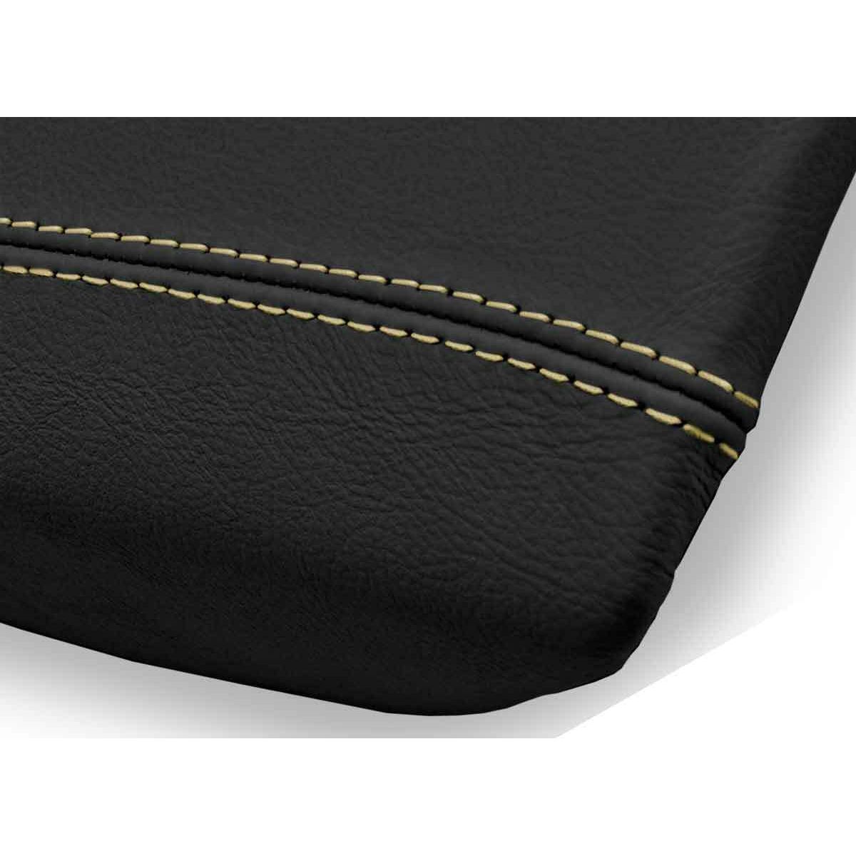 Console Lid Armrest Cover Leather For 99-06 Volvo S80 Sedan Black Beige Stitch