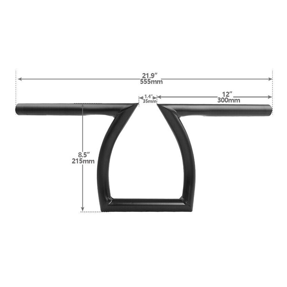 Black 1" Handlebars Z Bars For Harley-Davidson Honda Kawasaki Choppers Custom