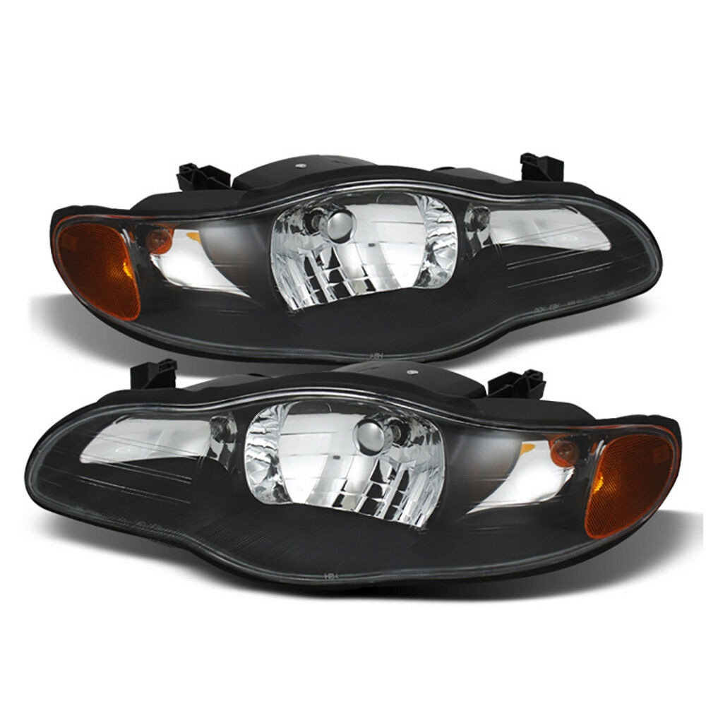 For Chevrolet 2000-2005 Monte Carlo LS LT SS Black LH+RH Headlights Assembly V6