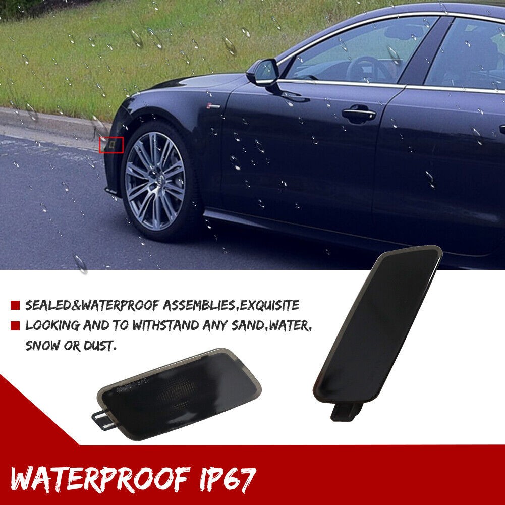 Smoked Front Fender Side Marker Lights Kit