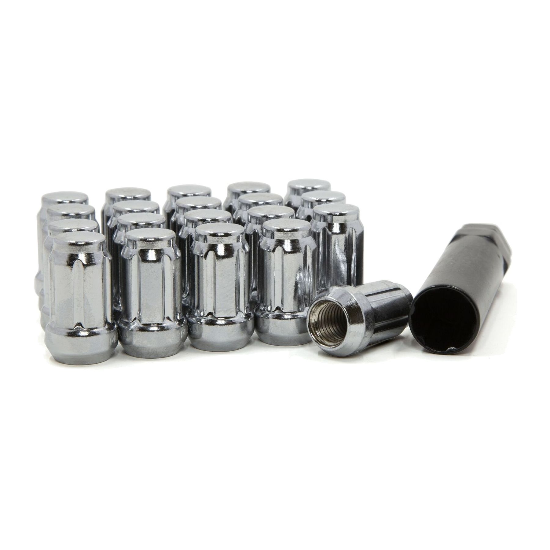Lug Nuts Tuner Spline Acorn 7/16 Chrome 20 Pieces +Key