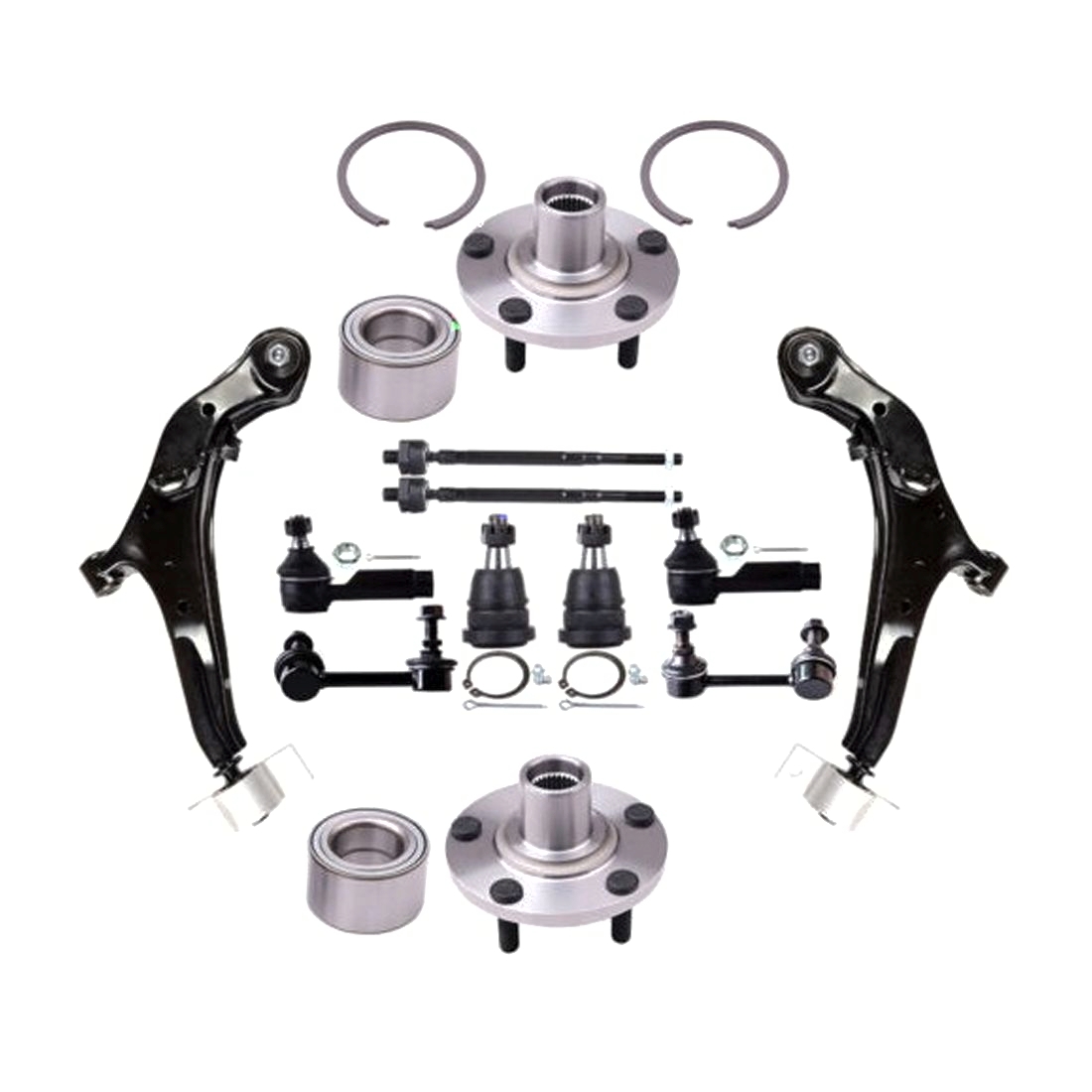 12x Front Wheel Bearning Hub Control Arm Sway Bar For Nissan MaximaI 2000-2003