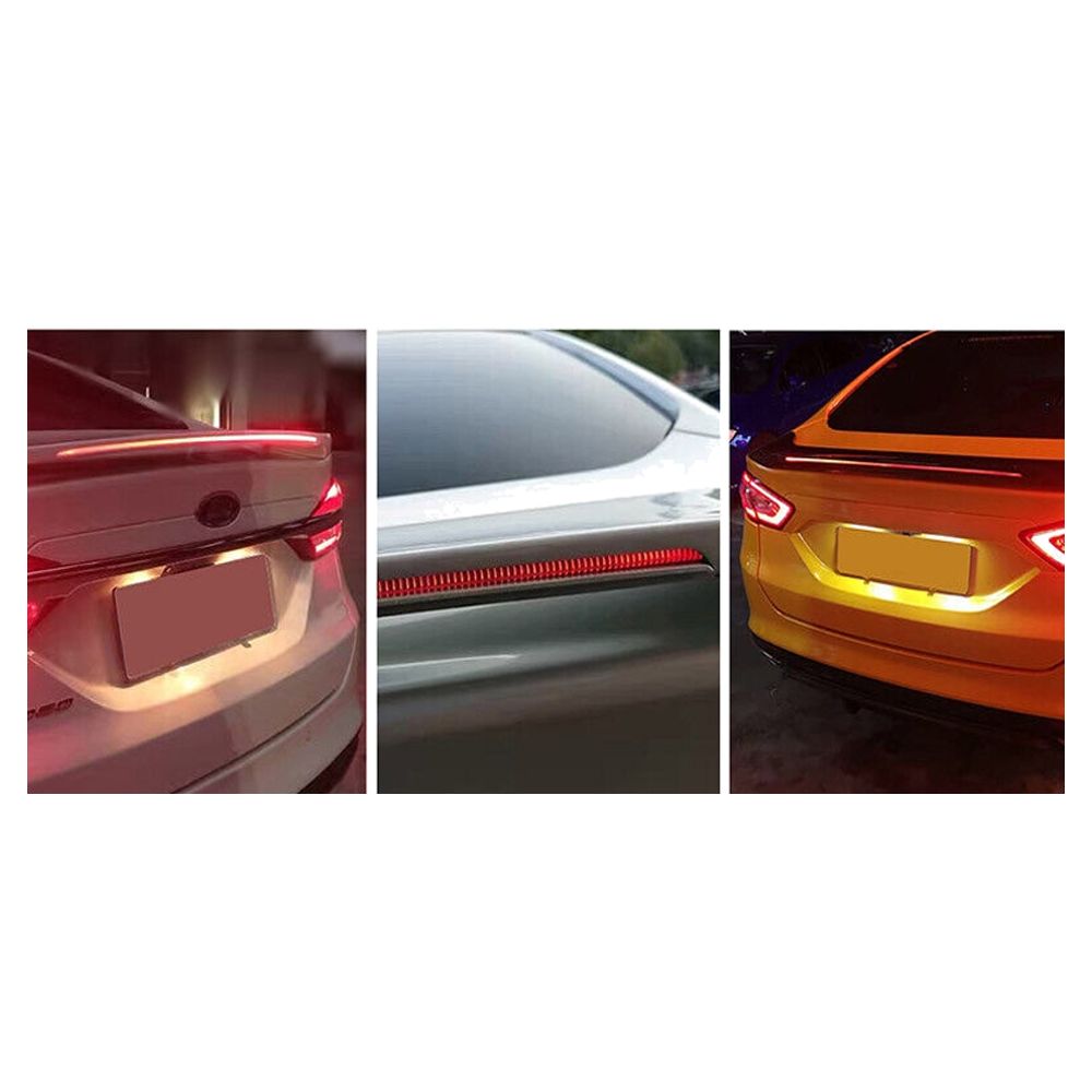 Fits 13-20 Ford Fusion Sedan 4-Door Rear Trunk Spoiler W/ LED Matte Black - ABS