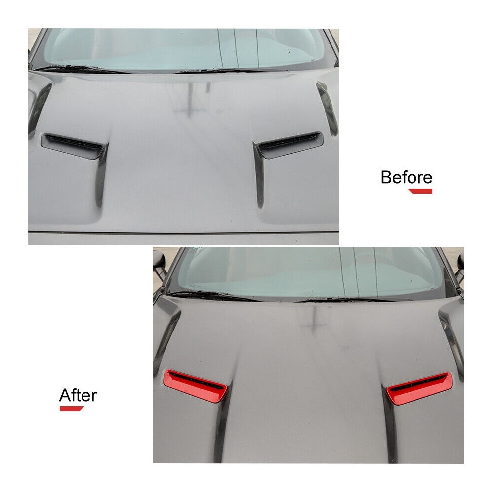Pair Cowl Vent Hood Scoop Air Vent Trim Bezels