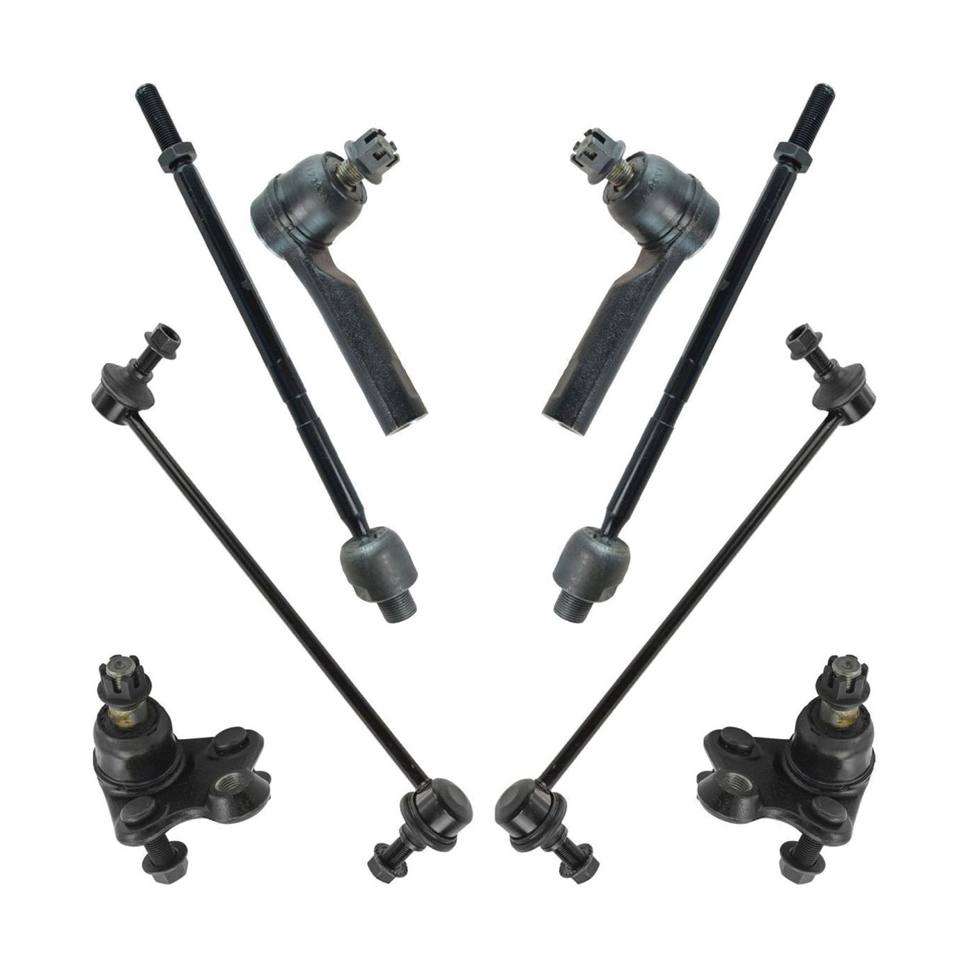 8pc Steering & Suspension Kit Lower Ball Joints Sway Bar End Links Tie Rods