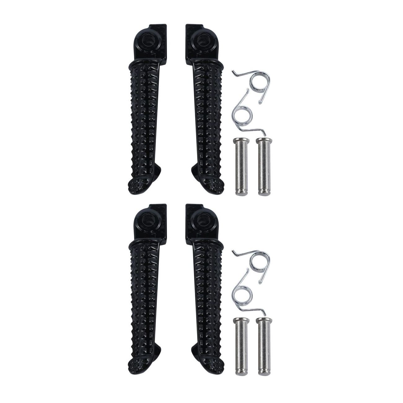 2 Sets Of - Long Black Front Footrests Foot Pegs For YZF R1 YZF R6 YZF R6S YZF R6 R6S