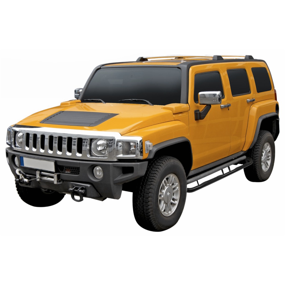3" Black Side Step Rails For 03-09 Hummer H2 H2/H2 SUT Nerf Bars Running Boards
