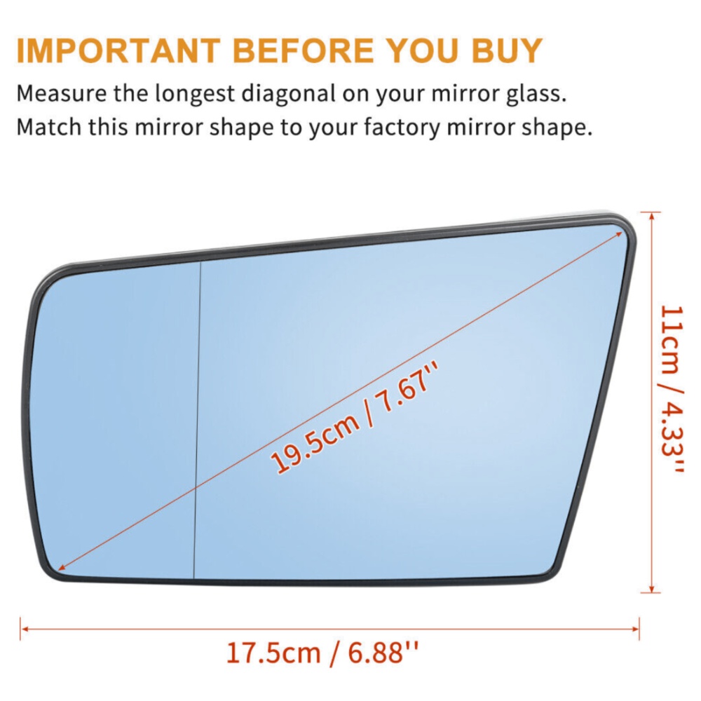 2 Sets Of - Mirror Glass Heated With Backing Plate Driver Side For 1994-2000