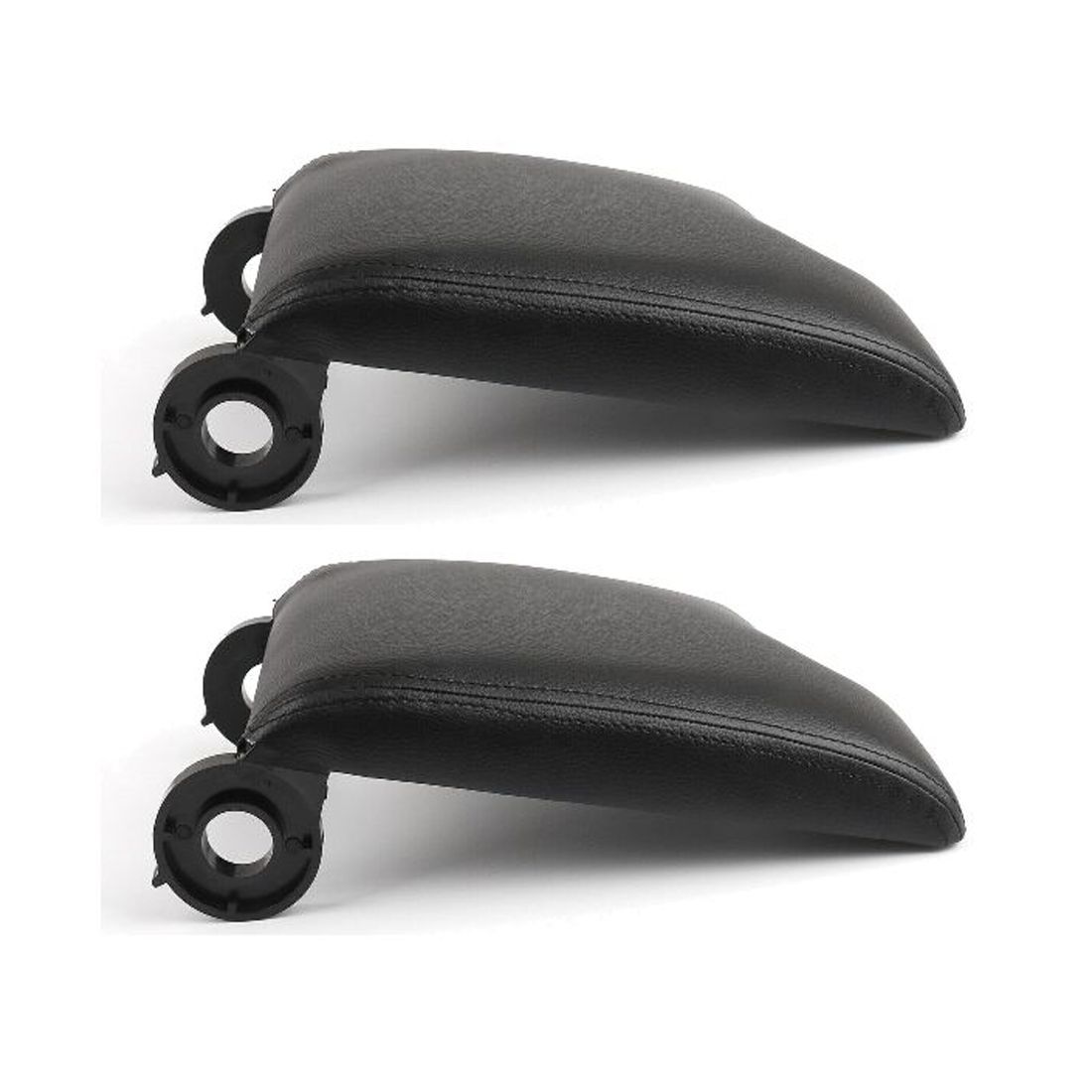 2 Sets Of - Leather Armrest Center Console Lid Cover For BMW E46 Series 98-06 Black