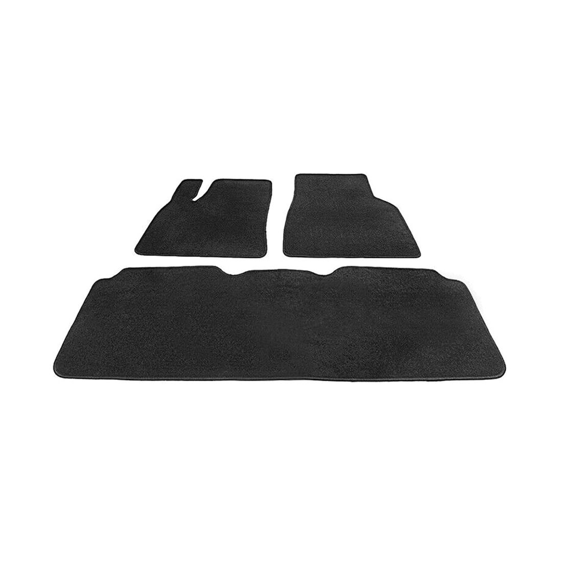 For 2017-2019 Tesla S 75D Sedan 3pcs Nylon Floor Mats Carpets Front Rear-Black