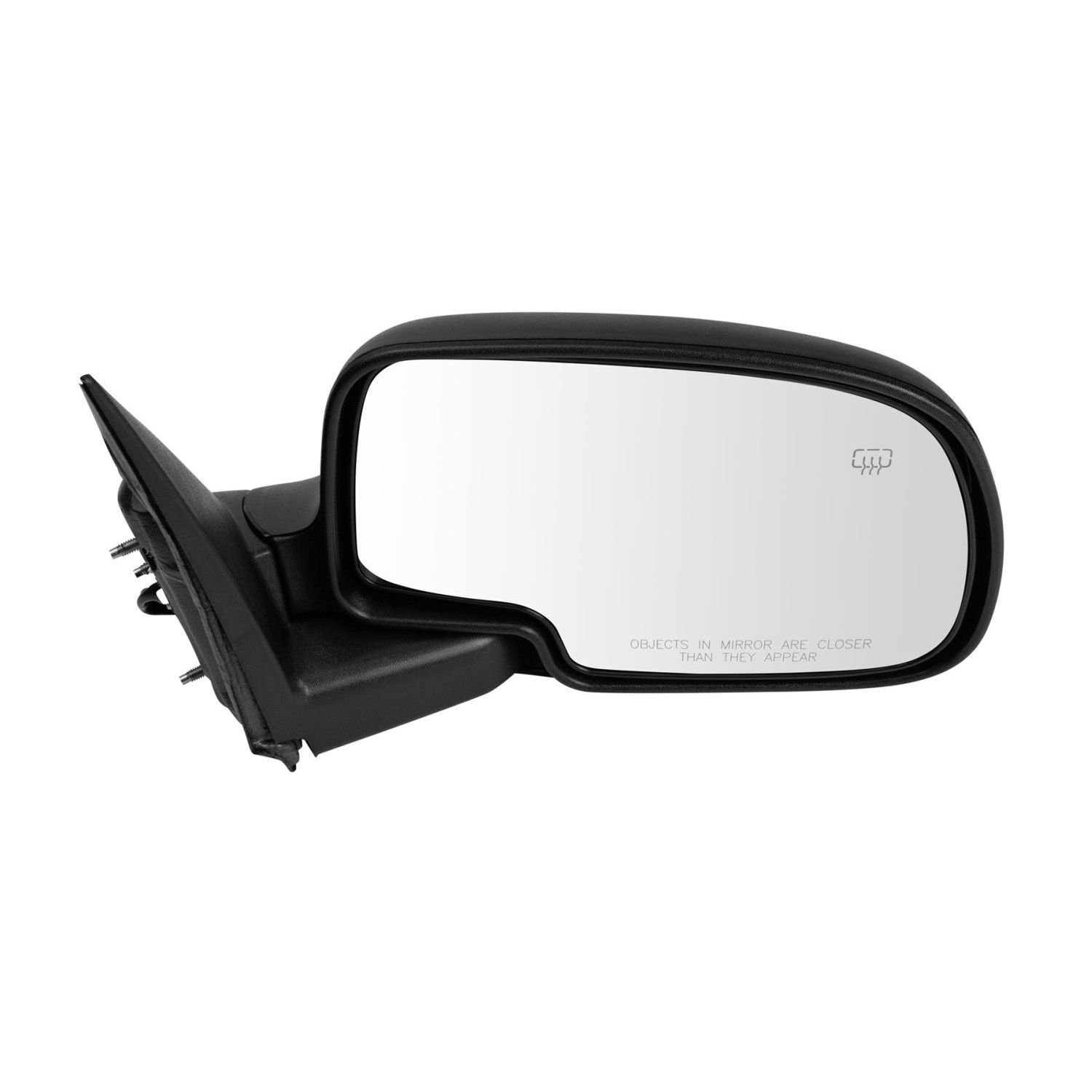 Mirror Power Heated Gloss Black Passenger Right For Chevrolet GMC