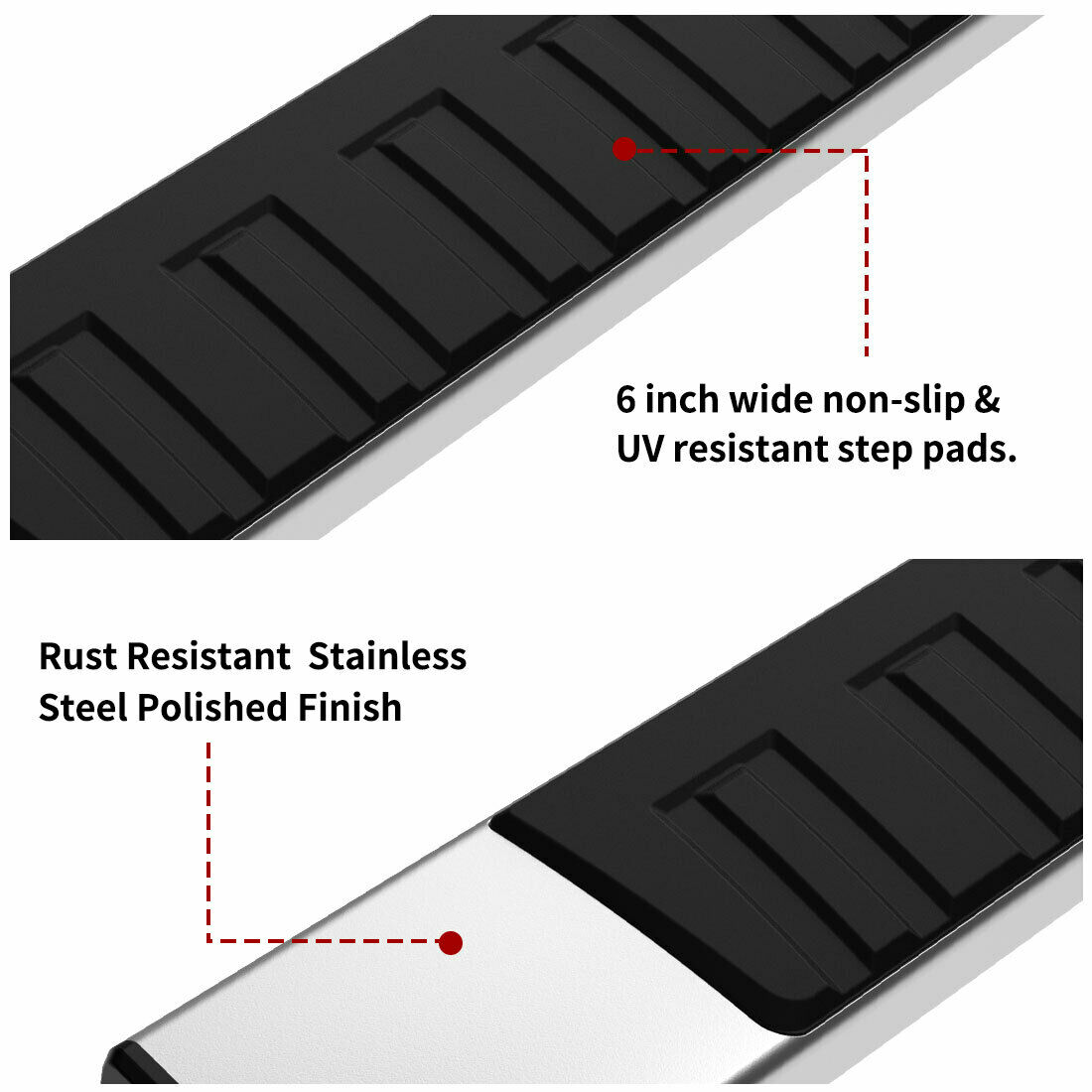 Running Boards For Dodge Ram Quad Cab Steel 6" Nerf Bar Side Step