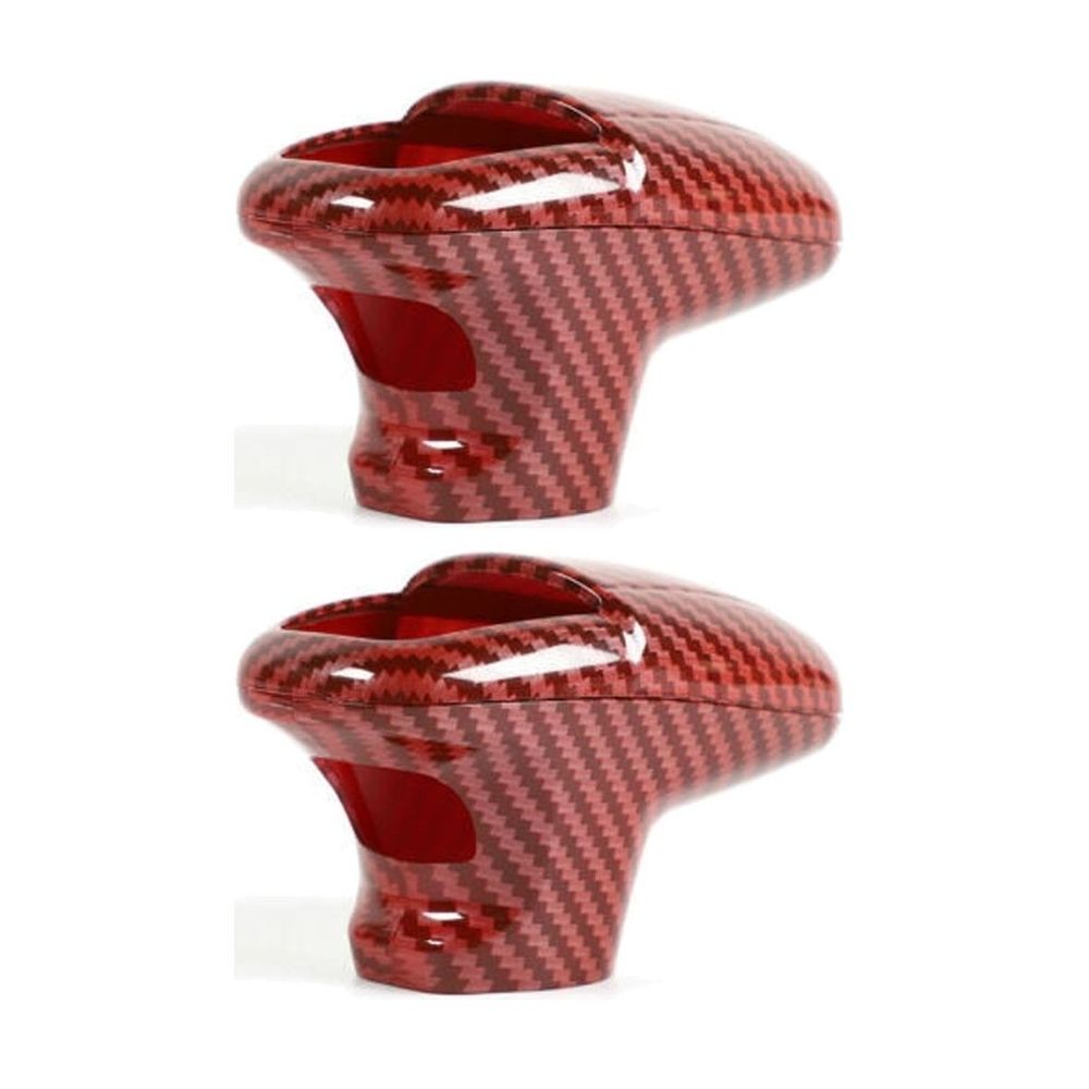 2 Sets Of - 3* Red Carbon Fiber Gear Shift Knob Cover Trim For 2015-2020 Dodge