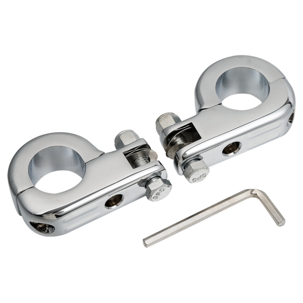 2 Sets Of - 1.25" Highway Foot Peg Mounting Kits For Harley Suzuki Kawasaki Engine