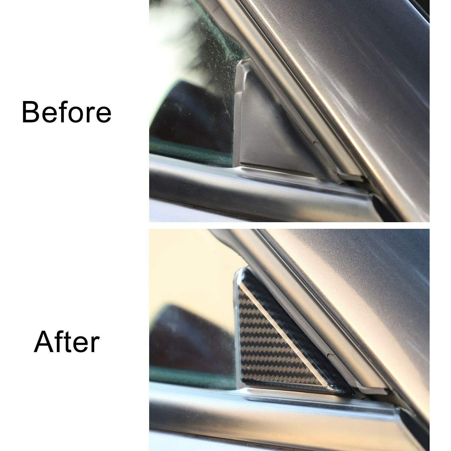 Carbon Fiber Window Front A-Pillar Triangle Trim
