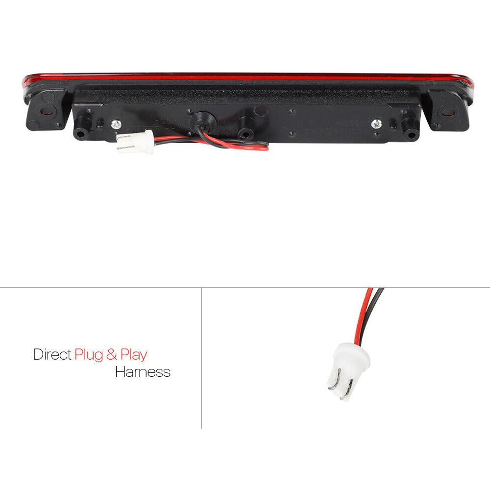 Fits 2006-2014 Honda Ridgeline [Chrome/Red] LED Third 3rd Brake Light Tail Lamp