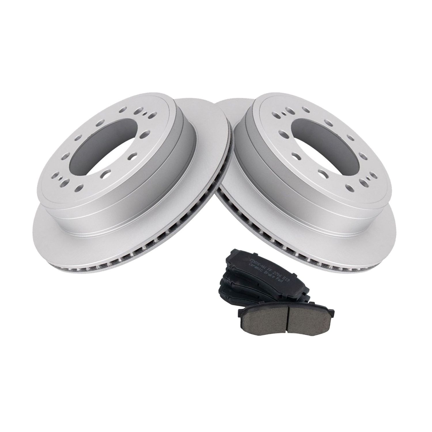 For 10-19 GX460 Sport Utility Rear Premium Ceramic Brake Pad & Coated Rotor Kit