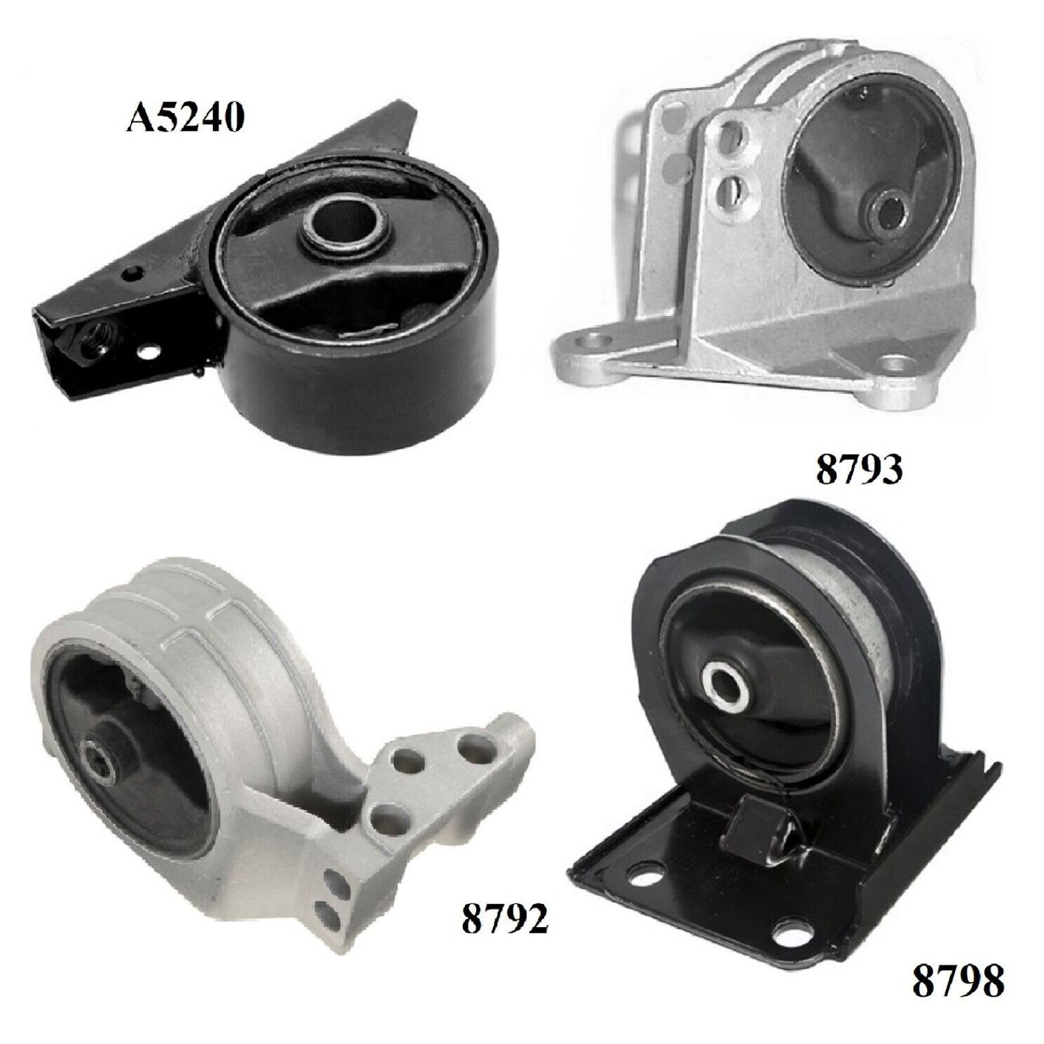 4pcS Motor & Trans Mount For 95-99 Eclipse GS A86584-C61620170089 2.0L Manual