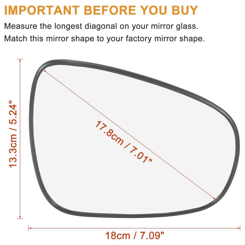 Mirror Glass W/ Backing Heated Passenger Side Right For 2011-2018 Lexus