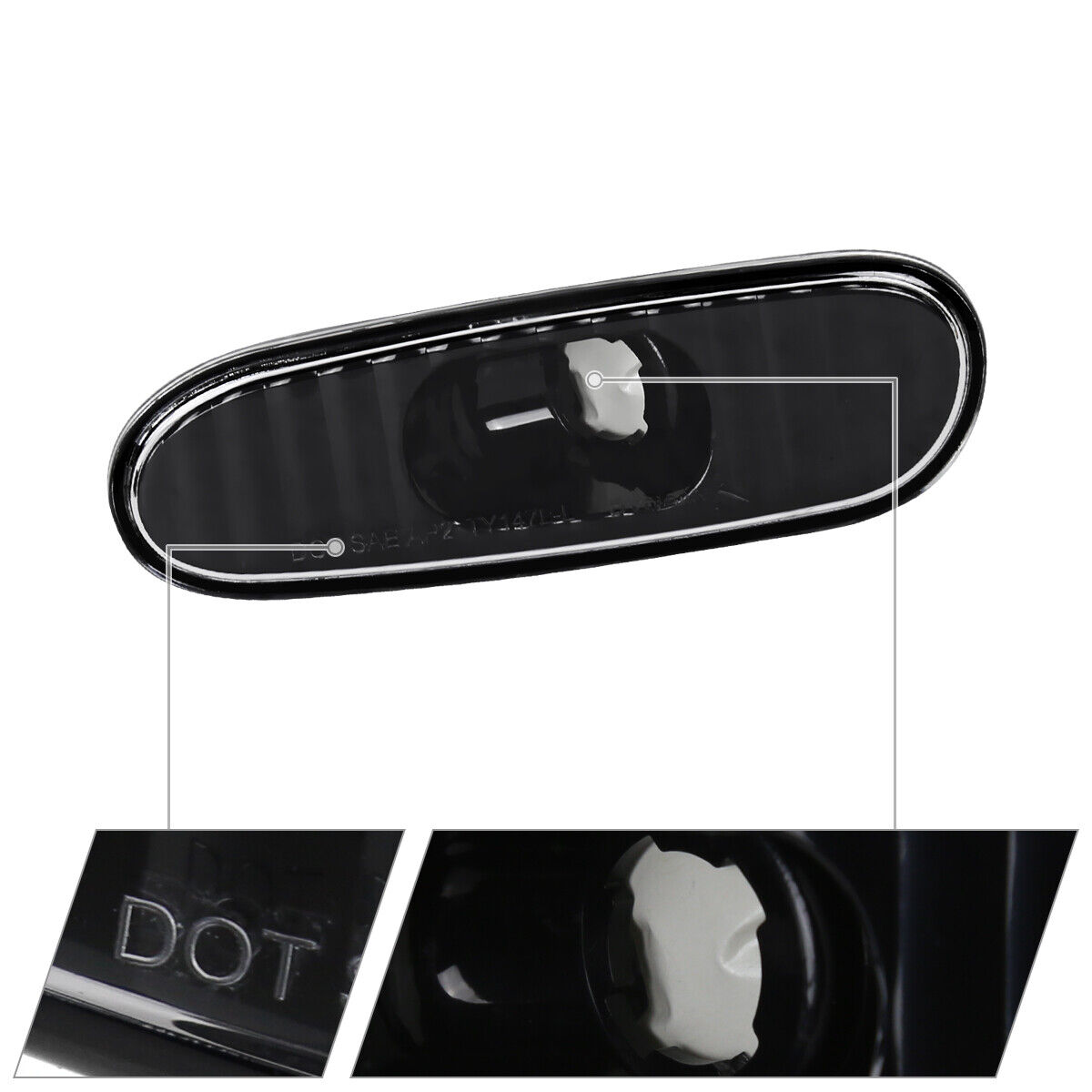 Black Side Marker Lights Signal Lamps