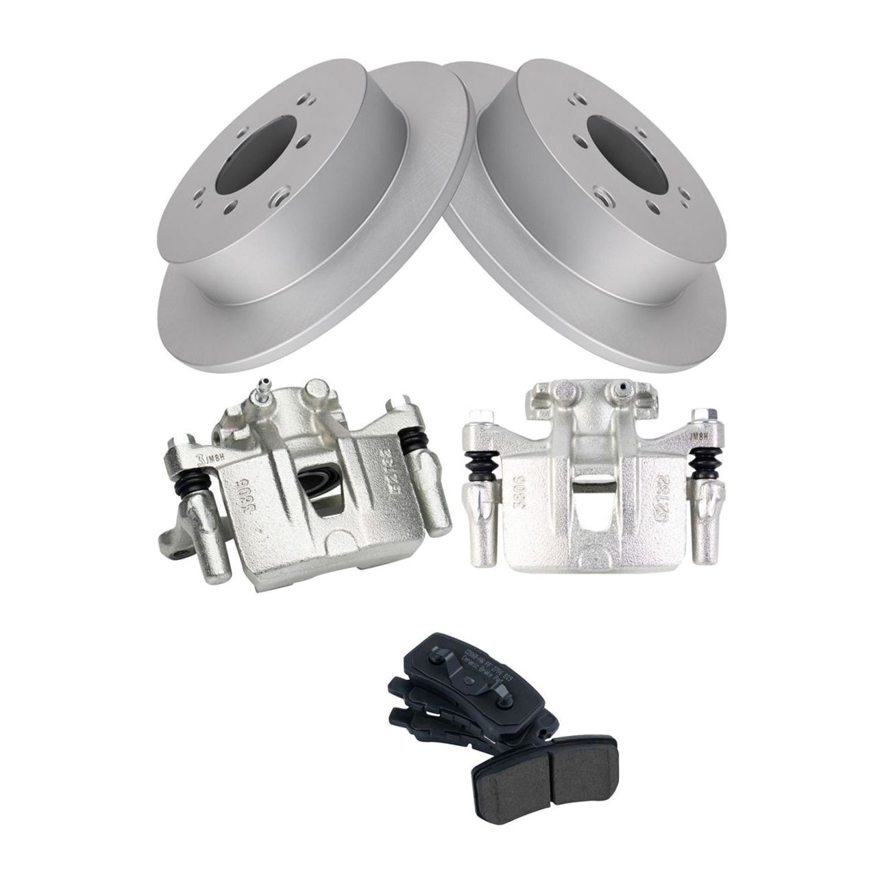 For 09-11 Lancer 08-13 Outlander Rear Brake Calipers Ceramic Pads & Rotors