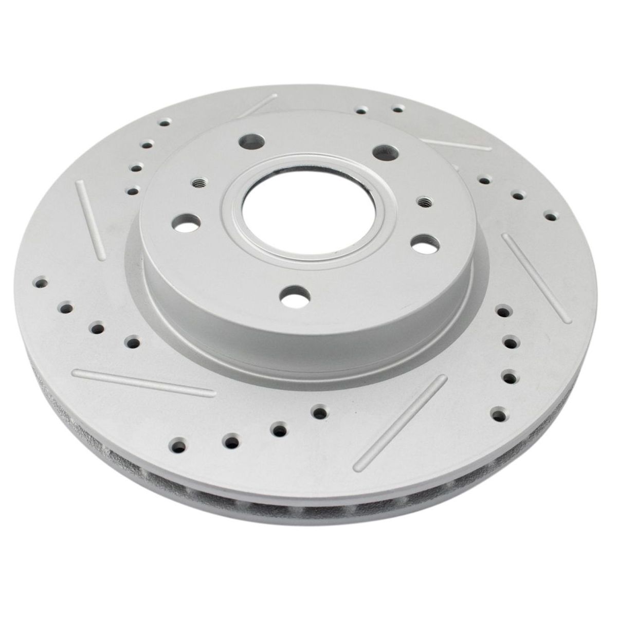 For 2007-2008 SX4 Base Drilled & Slotted Brake Rotor & Ceramic Pad Front Set