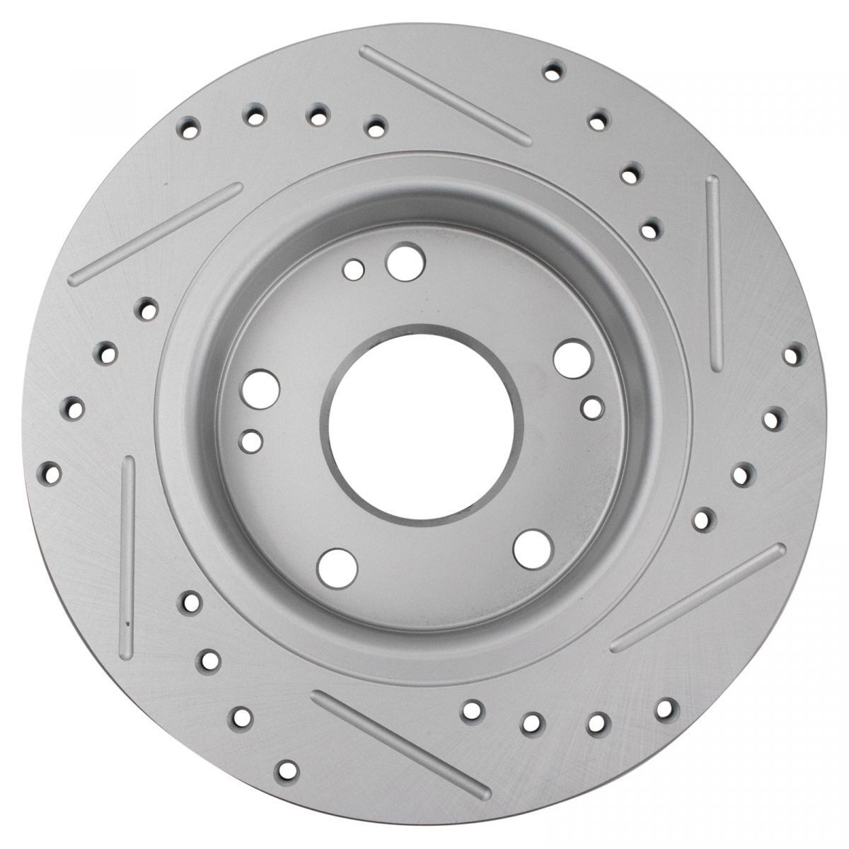 Performance Rear Drilled Slotted Coated Brake Rotor Set For Honda Civic Insight