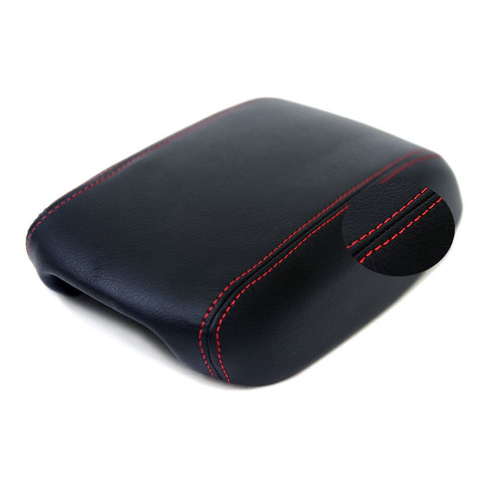 Center Console Armrest Leather Synthetic Cover For Dodge Dart 13-16 Red Stitch