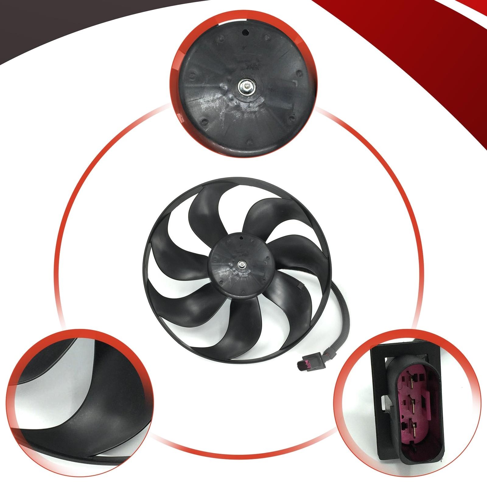 For 00-06 TT Quattro Coupe Engine Auxiliary Radiator Cooling Fan Motor Left