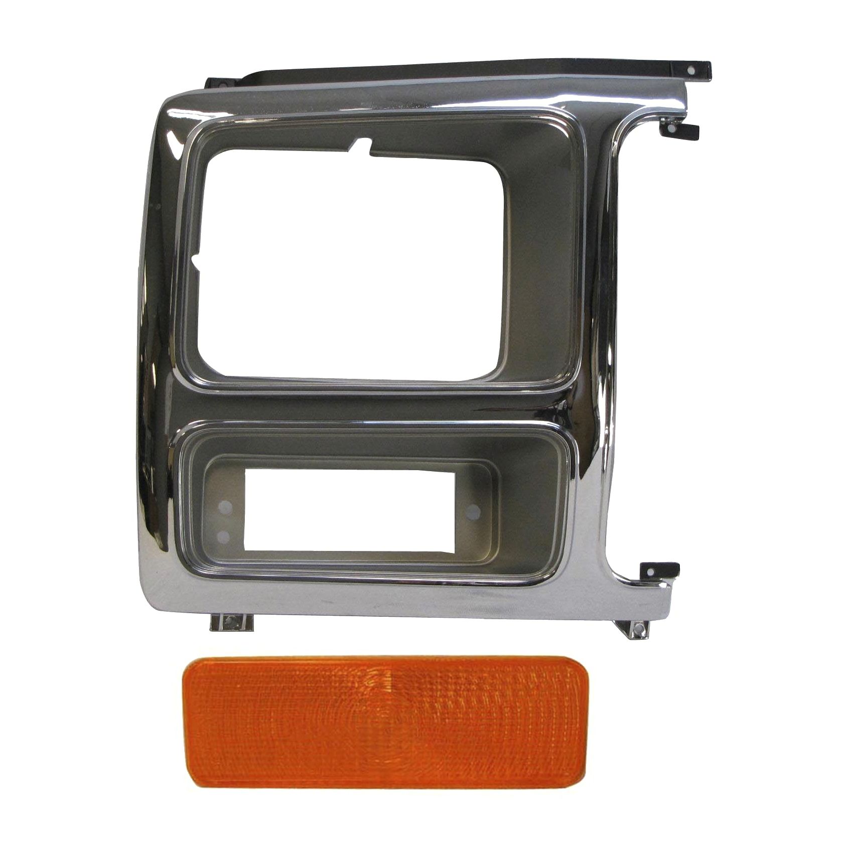 Headlight Door Chrome/Argent Park Signal Light Right 2pcs For 81-83 F-100 81-86