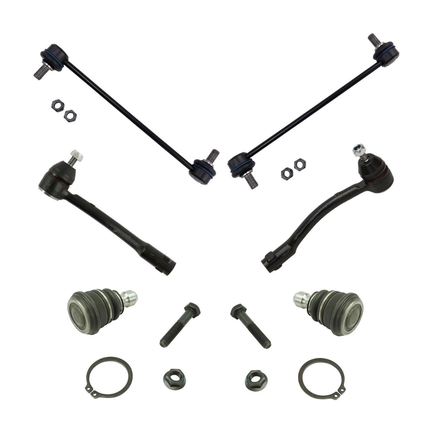 6 Piece Steering & Suspension Kit Ball Joints Sway Bar End Links Outer Tie Rods