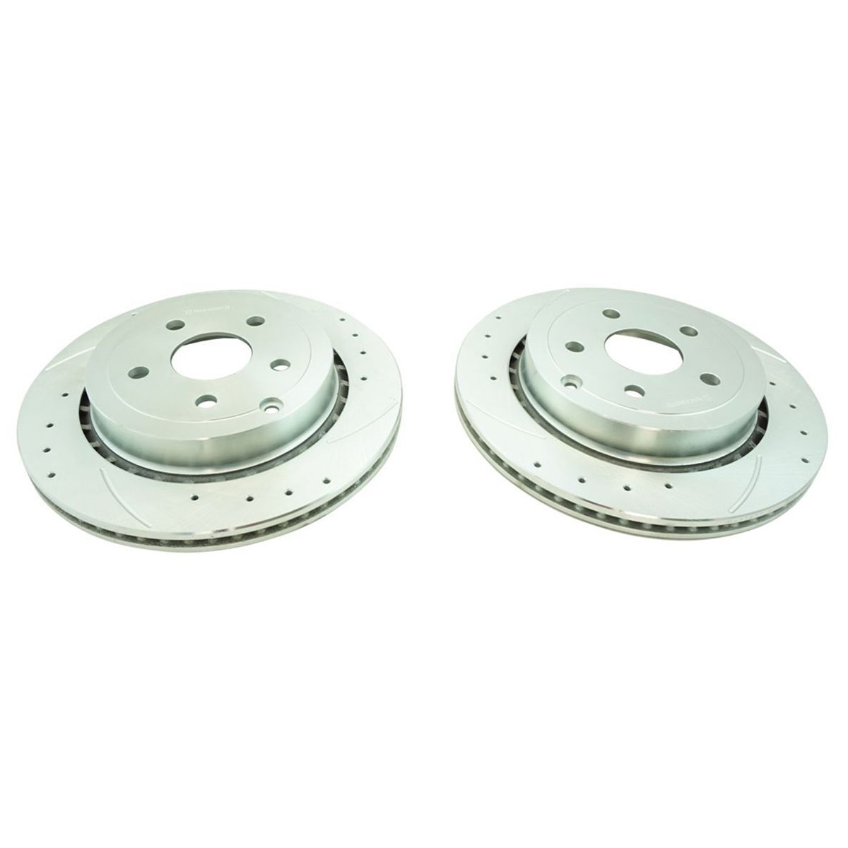 Front & Rear Ceramic Brake Pads & Performance Drilled Slotted Coated Rotor Kit