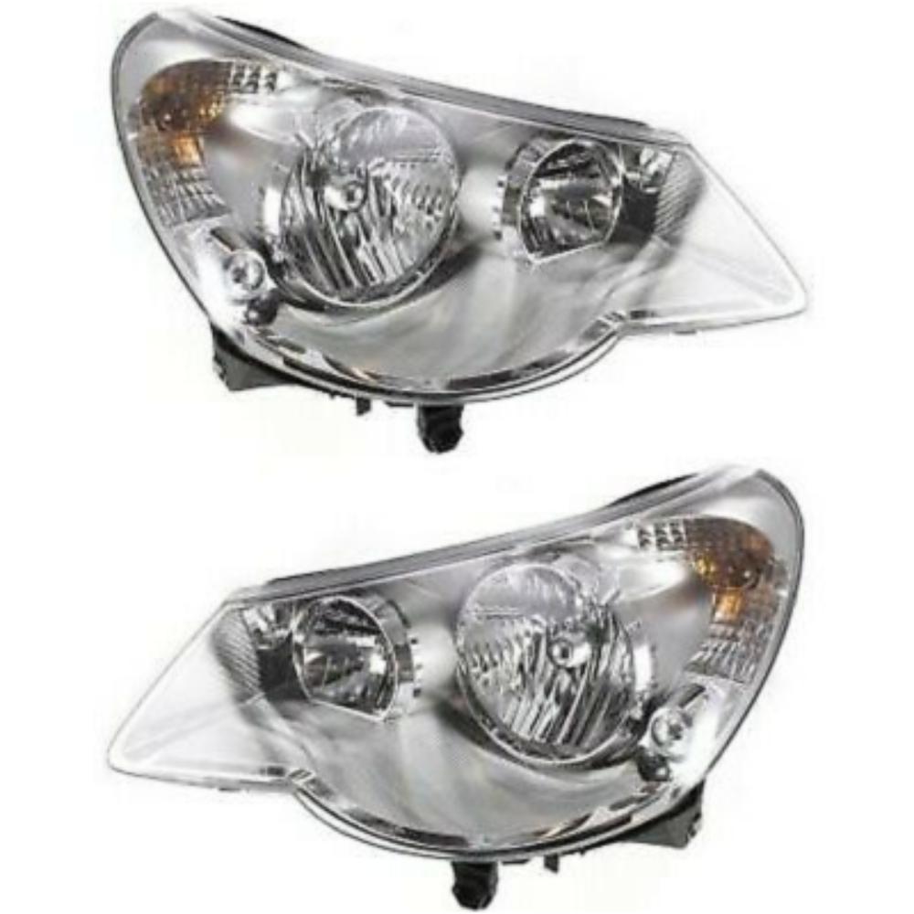 Headlight Set For 2007-10 Sebring Left And Right With Bulb 2Pc