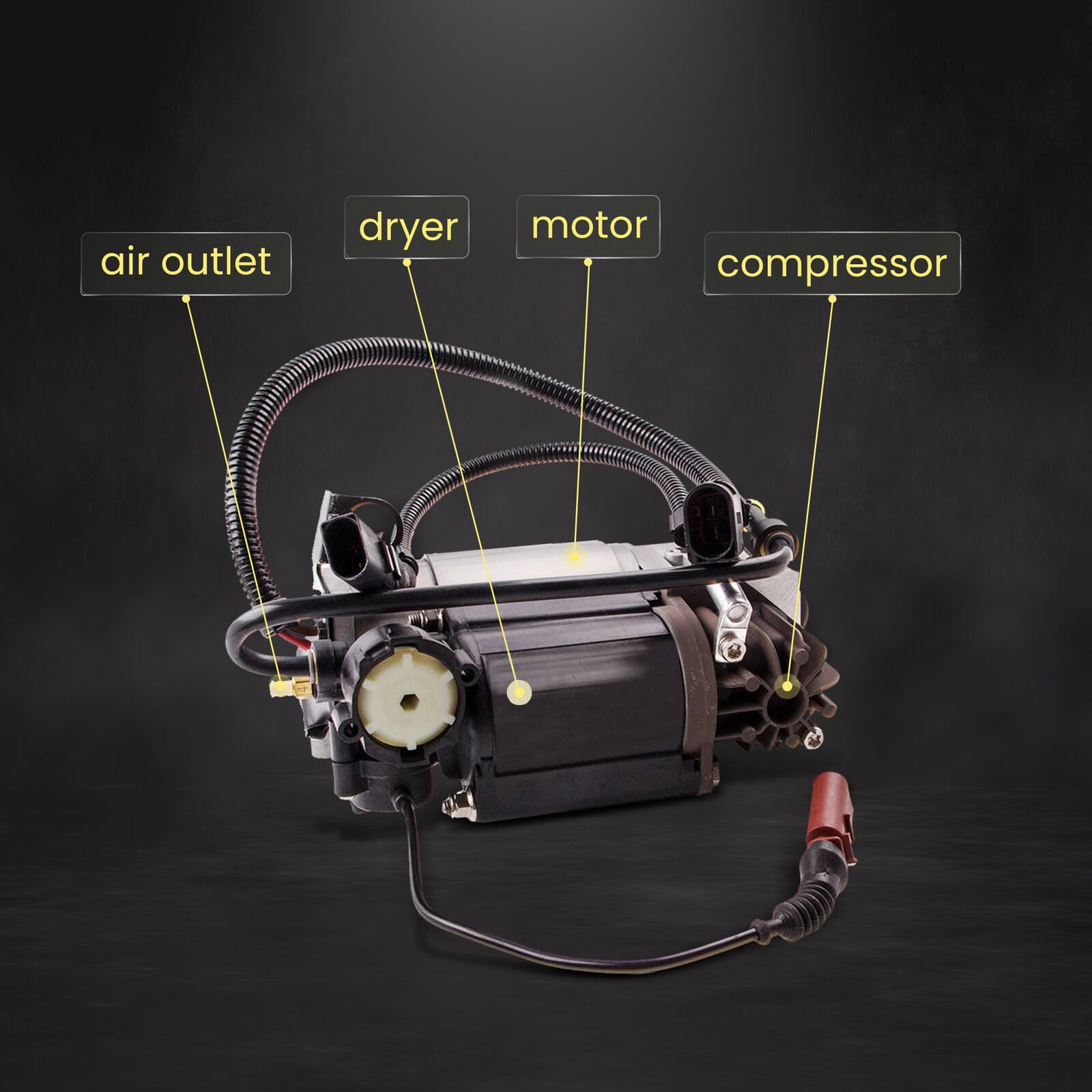 Air Compressor Suspension Pump For Quattro L Plus Sedan 4-Door 4.2L 2005-2008