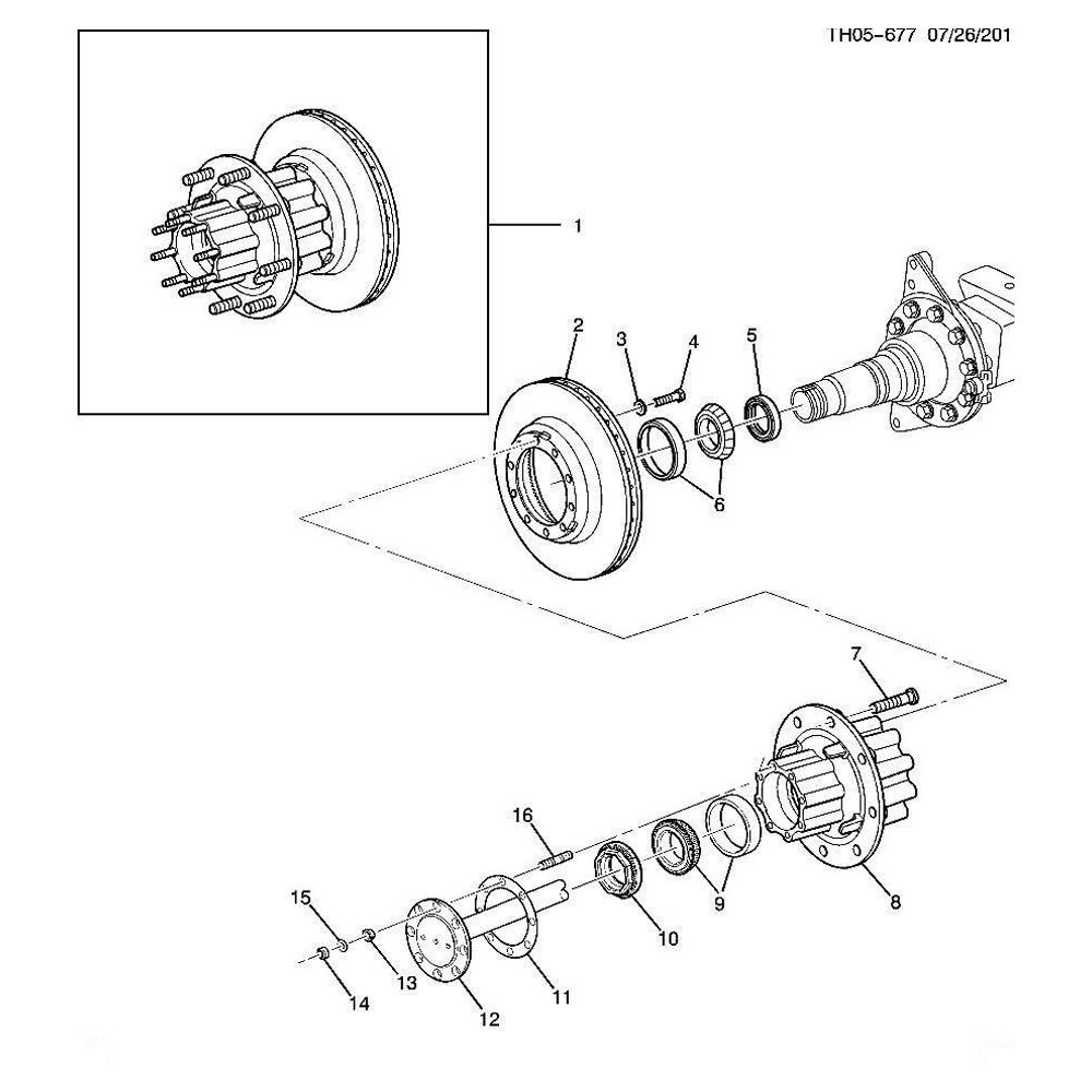 For 2003-09 Topkick/Kodiak Rear Axle Spindle Nut 2.5" 15737204 12470691 47858