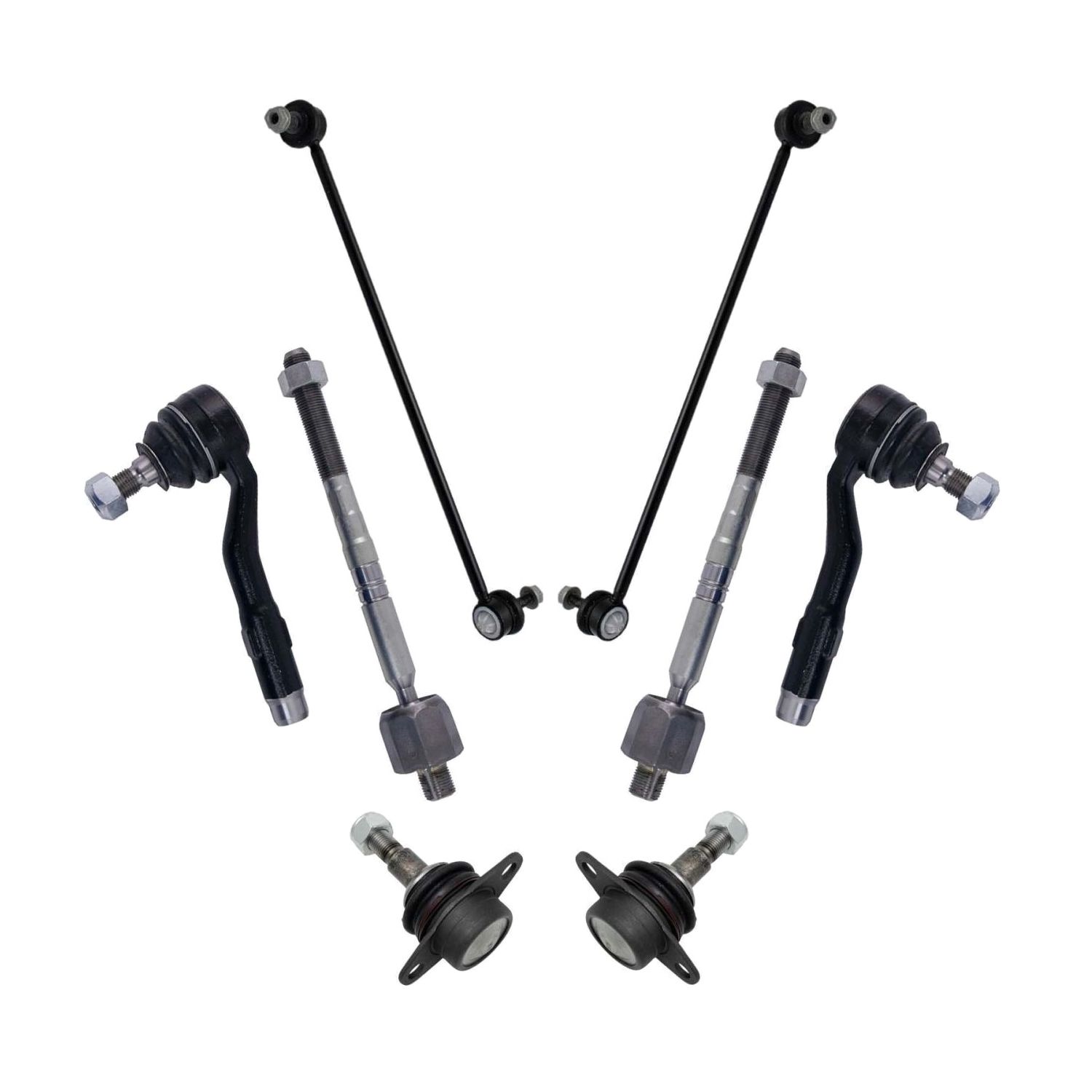 For 08 528xi Front Ball Joint Tie Rod End Sway Bar Steering Suspension Kit 6pc