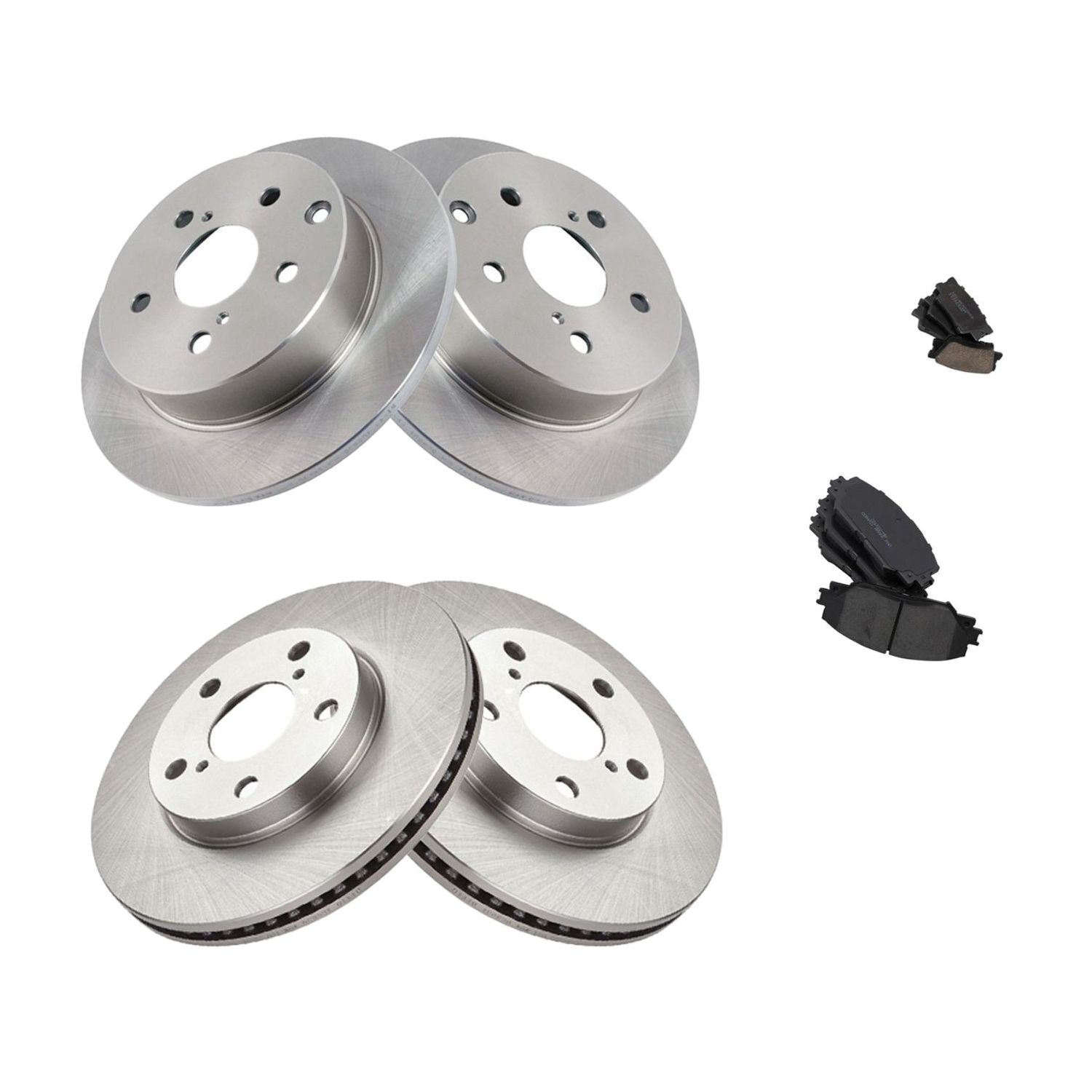 For 2013-2018 Toyota RAV4 LE Disc Brake Rotor & Ceramic Pad Front & Rear Kit W/