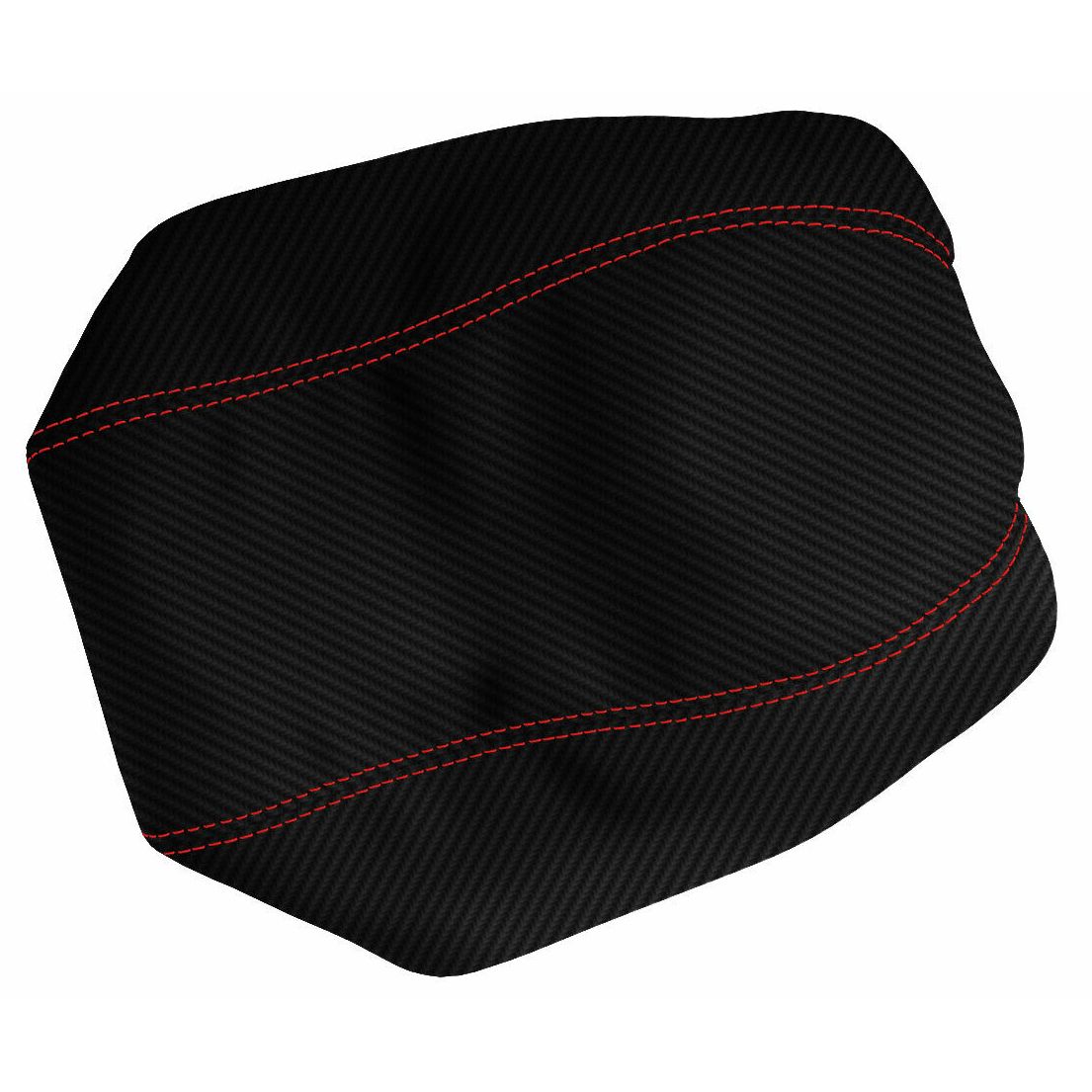 Console Lid Armrest Cover Carbon Fiber For 08-14 Dodge Avenger Sedan Red Stitch