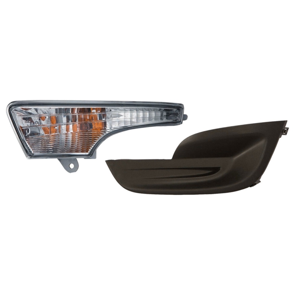 Front Left Side Signal + Fog Lamp Cover Textured For 2013-15 Nissan Altima Sedan