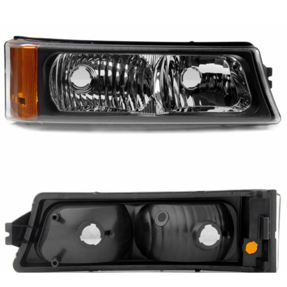 For 2003-2007 Chevrolet Black Bumper Signal Parking Lights Lamps L+R