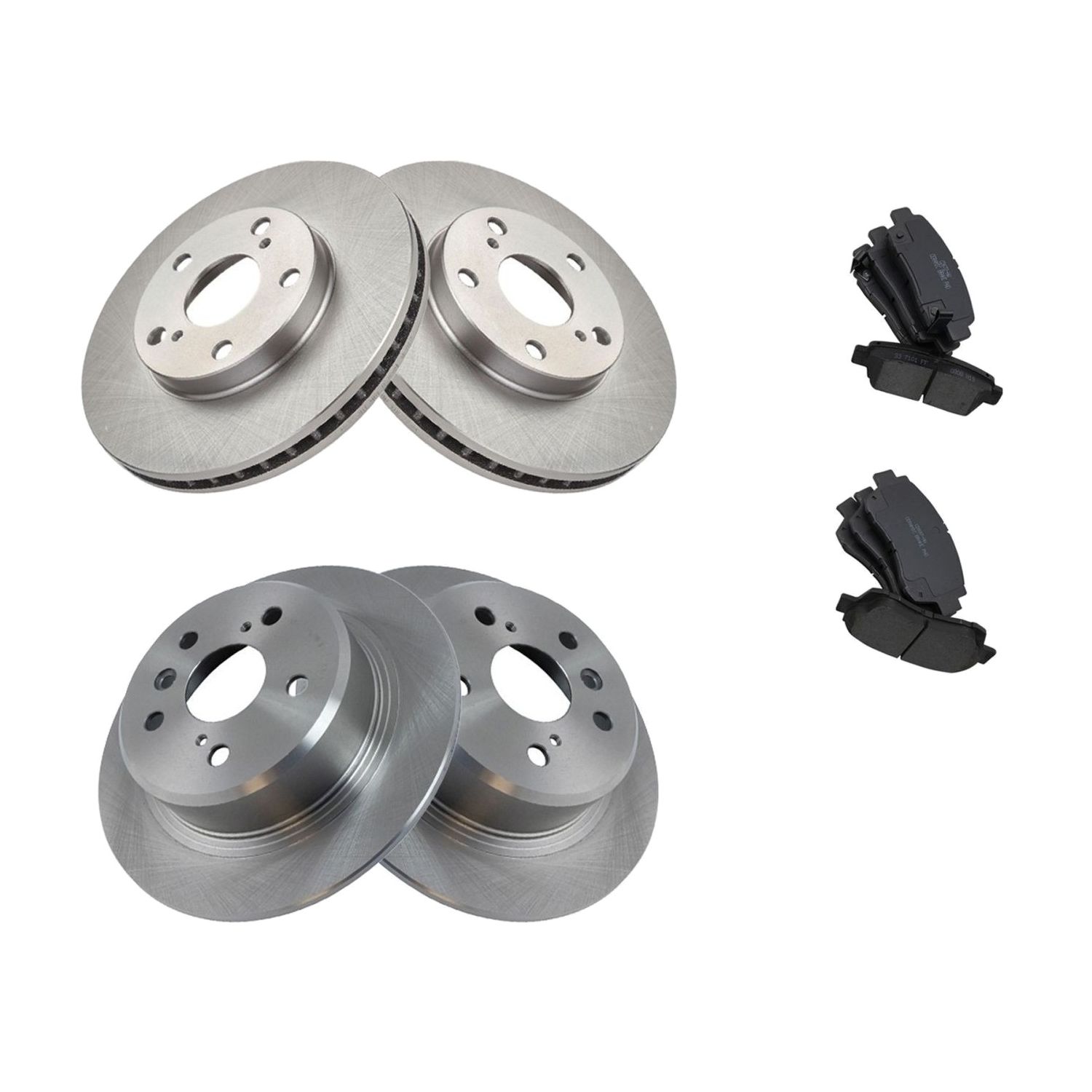 For 95-97 Toyota Avalon XLS Sedan Front & Rear Ceramic Brake Pad & Rotor Kit W/