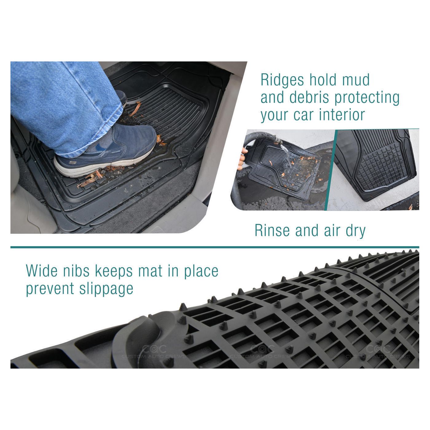Front & Rear Rubber Floor Mats For 2017 6 GS Auto Car SUV Heavy Duty 3D Rubber